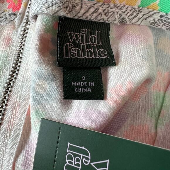 Wild Fable Women's Notch Front Floral Print Jean Mini Skirt - Size 8 - NWT - Picture 2 of 10